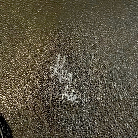 Leather Jacket w/ Hand Painted Cat Black Fringe Motorcycle Western Vintage Small - Picture 5 of 16